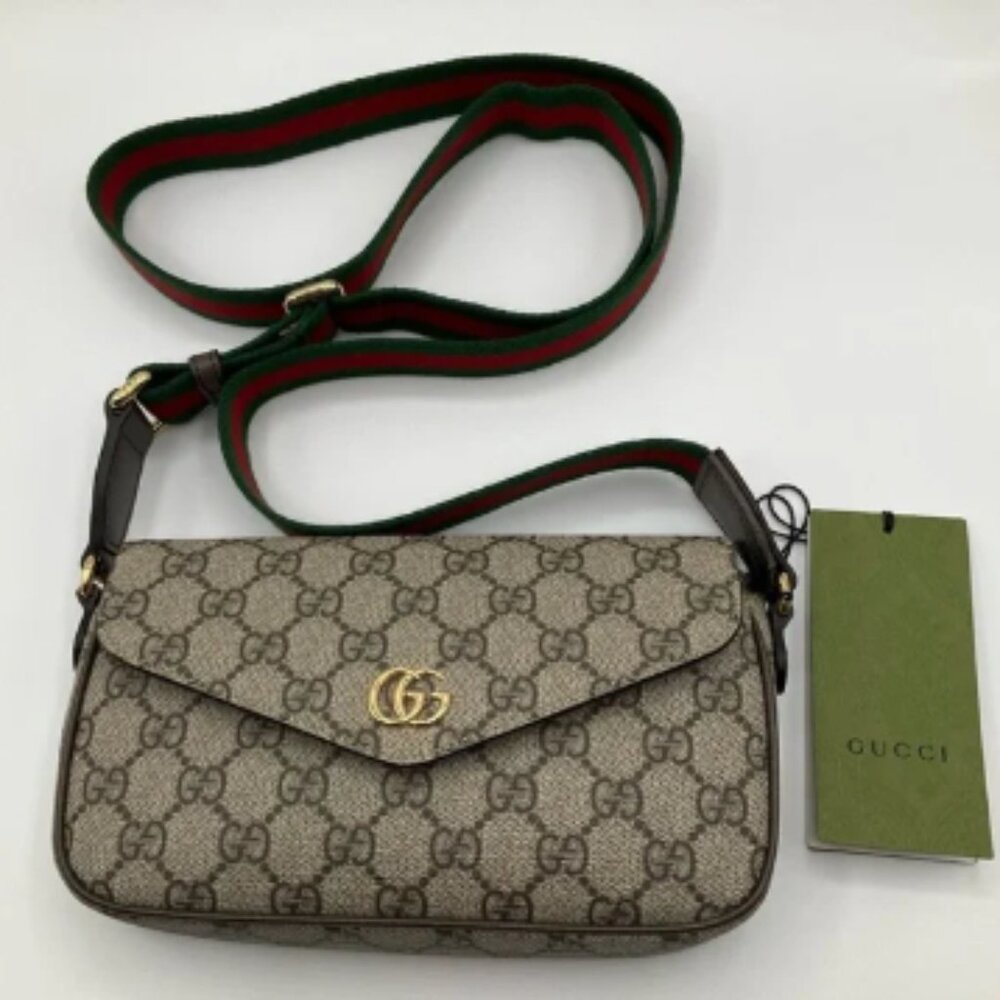NWT Gucci Ophidia Pochette GG Canvas Crossbody Bag GG Supreme Monogram Beige